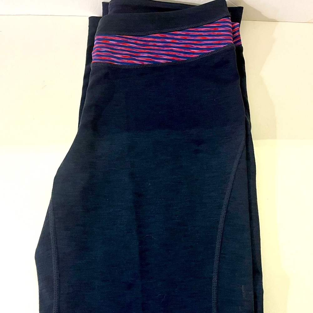 Tuff Leggings Blue with Pink and Blue Waistband Size Large